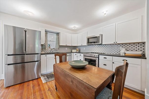 Interior, Kitchen, Stainless Steel Appliances, Wood Texture Flooring