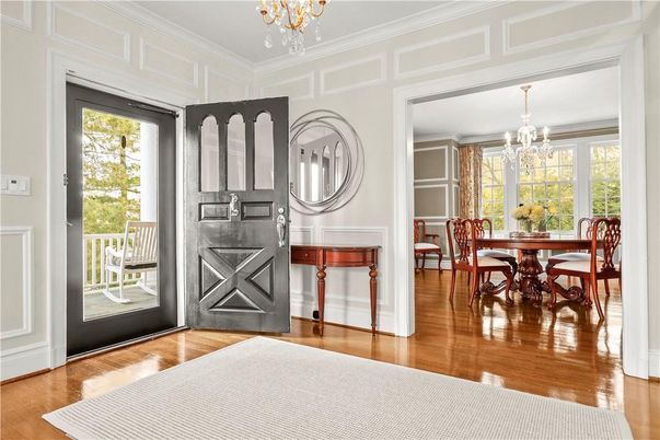 Chandelier, Dining room, Interior, Wood Texture Flooring