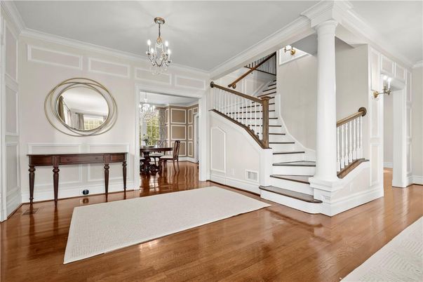 Chandelier, Dining room, Interior, Wood Texture Flooring