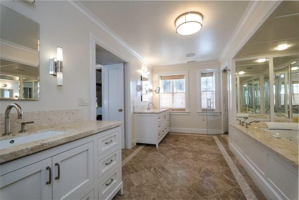 Bathroom, Dual Sink Vanities, Glass Shower, Interior