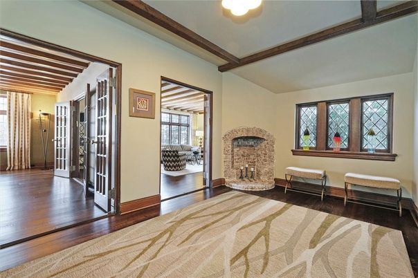 Fireplace, Interior, Wooden Beams, Wood Texture Flooring