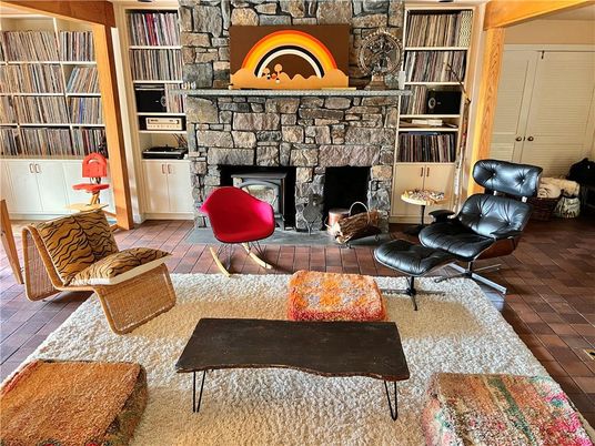 Fireplace, Interior, Living room, Stone Walls