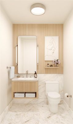 Bathroom, Interior, Marble, Wooden Walls