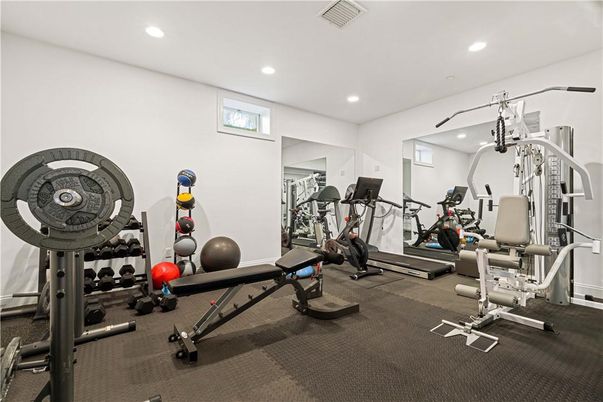 Fitness Equipment, Gym, Interior, Recessed Lighting