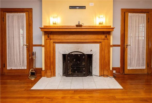 Fireplace, Interior, Wood Texture Flooring