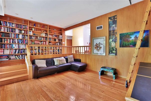 Interior, Recessed Lighting, Wood Texture Flooring, Wooden Walls