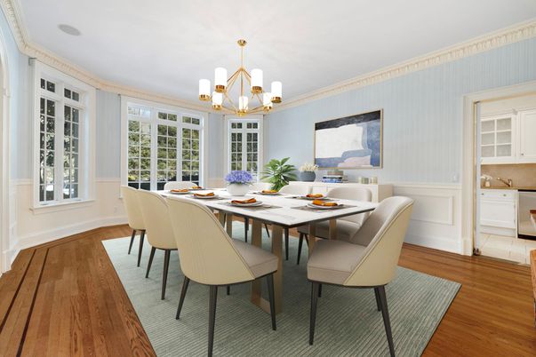 Chandelier, Dining room, Interior, Wood Texture Flooring