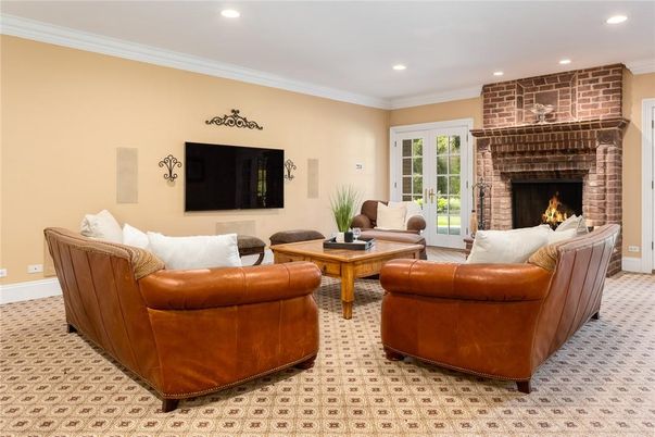 Fireplace, Interior, Living room, Recessed Lighting
