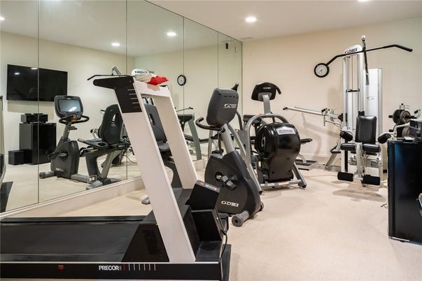 Fitness Equipment, Gym, Interior, Recessed Lighting