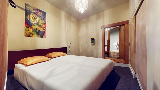 Bedroom, Chandelier, Interior