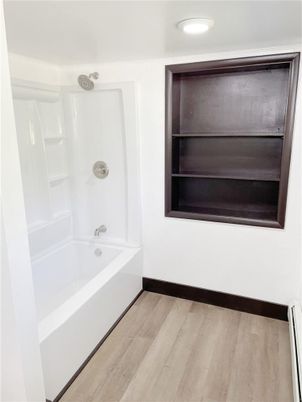 Bathroom, Interior, Recessed Lighting, Wood Texture Flooring