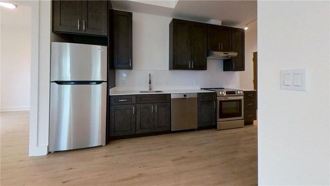 Interior, Kitchen, Stainless Steel Appliances, Wood Texture Flooring