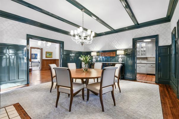 Chandelier, Dining room, Interior, Wood Texture Flooring