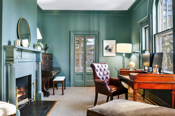 Fireplace, Home Office, Interior, Piano