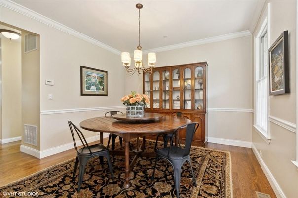 Chandelier, Dining room, Interior, Wood Texture Flooring