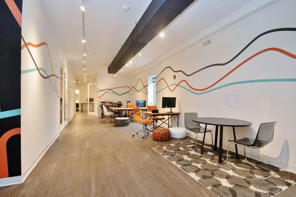 Home Office, Interior, Pendant Lights, Recessed Lighting, Wood Texture Flooring