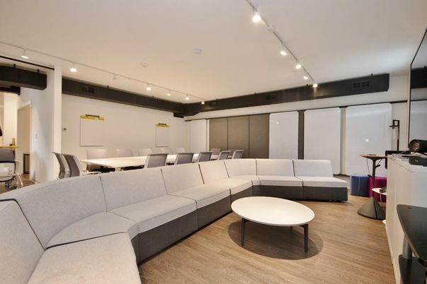 Dining room, Interior, Living room, Recessed Lighting, Wood Texture Flooring