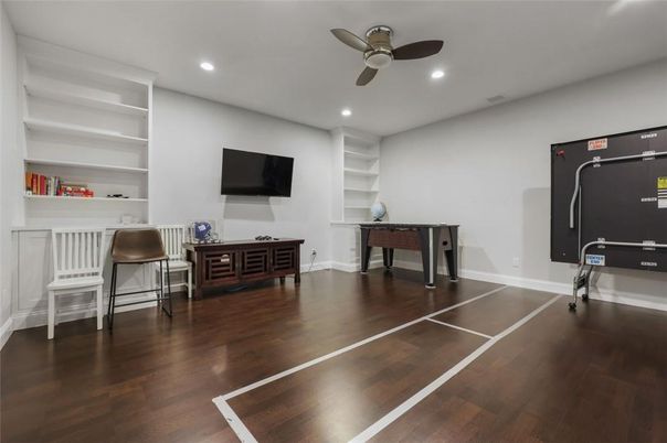 Game Room, Interior, Recessed Lighting, Wood Texture Flooring