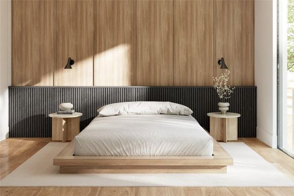 Bedroom, Interior, Wood Texture Flooring