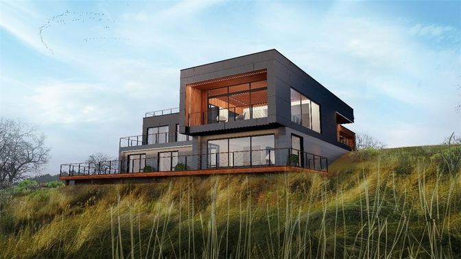 Backyard, Exterior, Facade, Modern