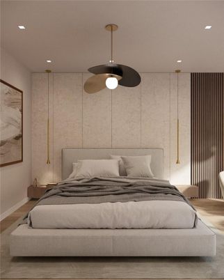 Bedroom, Interior, Recessed Lighting