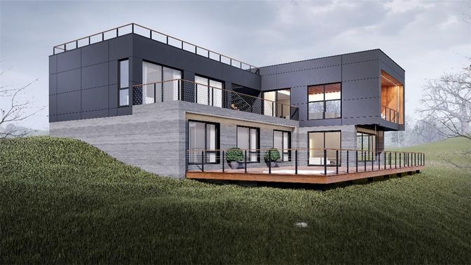Backyard, Exterior, Facade, Modern