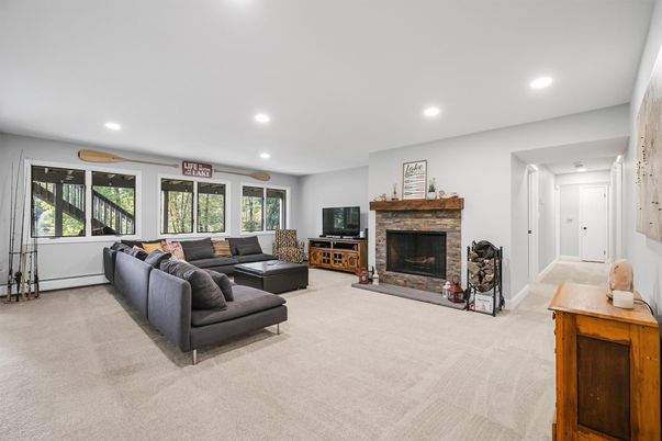 Fireplace, Interior, Living room, Recessed Lighting