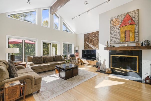 Fireplace, Interior, Living room, Wood Texture Flooring