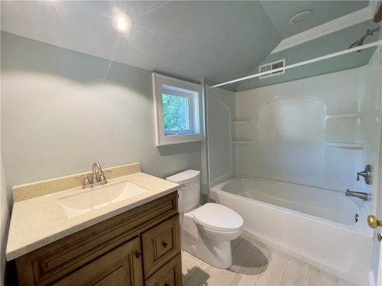 Bathroom, Interior, Recessed Lighting, Wood Texture Flooring