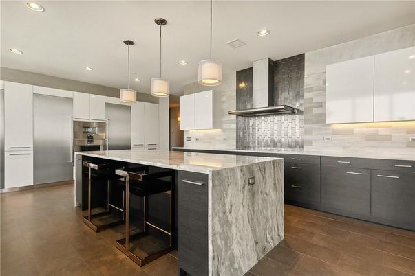 Interior, Kitchen, Pendant Lights, Recessed Lighting, Stainless Steel Appliances