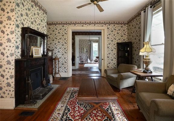 Fireplace, Interior, Wood Texture Flooring
