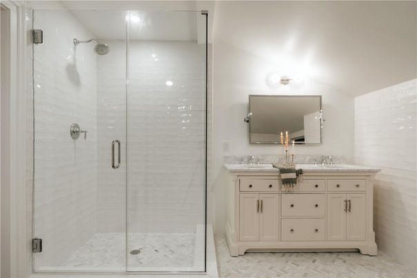 Bathroom, Dual Sink Vanities, Glass Shower, Interior