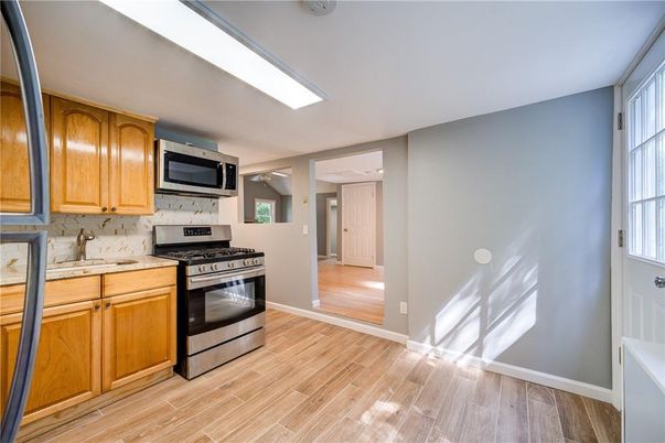 Interior, Kitchen, Stainless Steel Appliances, Wood Texture Flooring