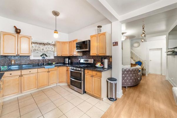 Interior, Kitchen, Pendant Lights, Wood Texture Flooring