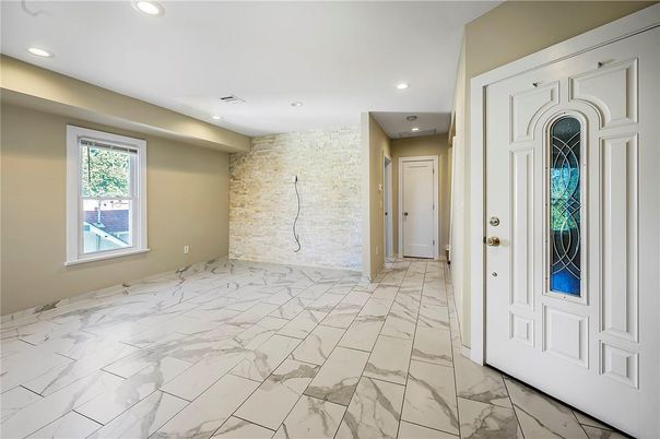 Empty room, Interior, Marble, Recessed Lighting, Stone Walls