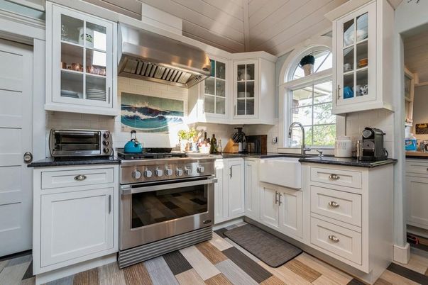 Interior, Kitchen, Stainless Steel Appliances, Wood Texture Flooring