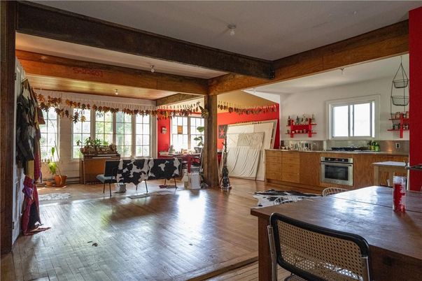 Dining room, Interior, Kitchen, Wooden Beams, Wood Texture Flooring