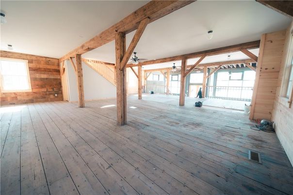 Empty room, Interior, Wooden Beams, Wood Texture Flooring, Wooden Walls