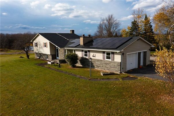 Attached, Backyard, Exterior, Facade, Solar Panels, Ranch