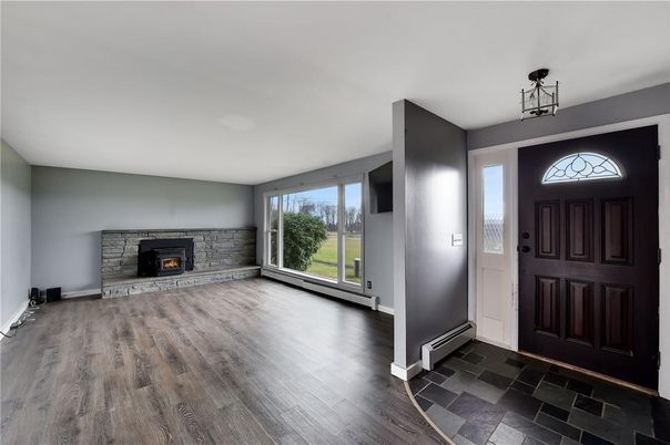 Fireplace, Interior, Wood Texture Flooring