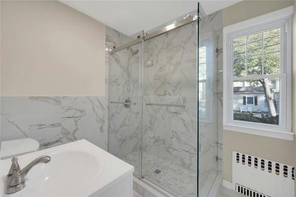 Bathroom, Glass Shower, Interior, Marble Walls