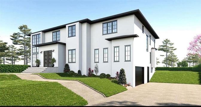 Attached, Backyard, Exterior, Facade, Modern