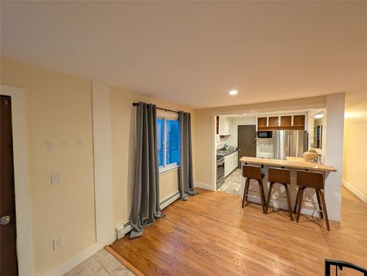 Interior, Kitchen, Recessed Lighting, Wood Texture Flooring
