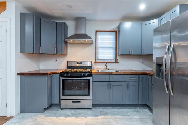 Interior, Kitchen, Marble, Recessed Lighting, Stainless Steel Appliances