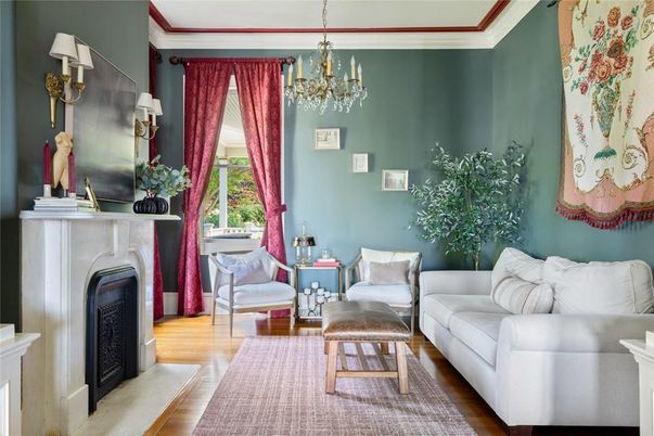 Chandelier, Fireplace, Interior, Living room, Wood Texture Flooring