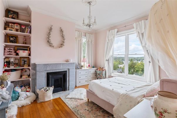Bedroom, Fireplace, Interior, Wood Texture Flooring
