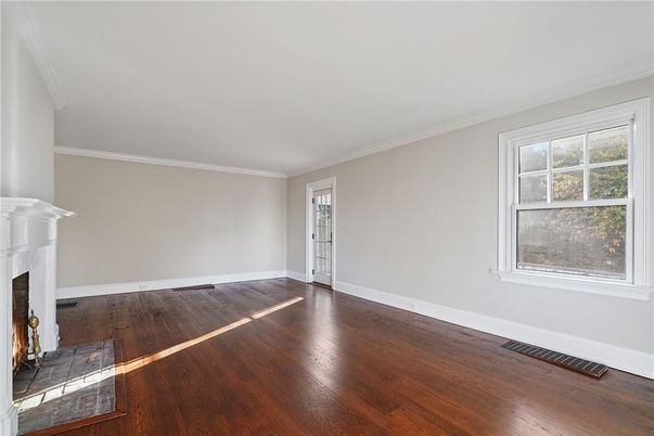 Empty room, Fireplace, Interior, Wood Texture Flooring
