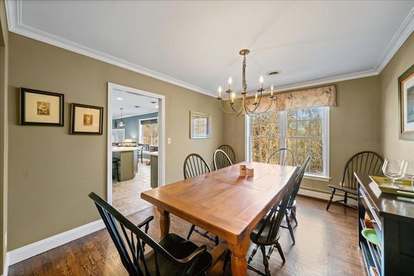 Chandelier, Dining room, Interior, Kitchen, Pendant Lights, Wood Texture Flooring