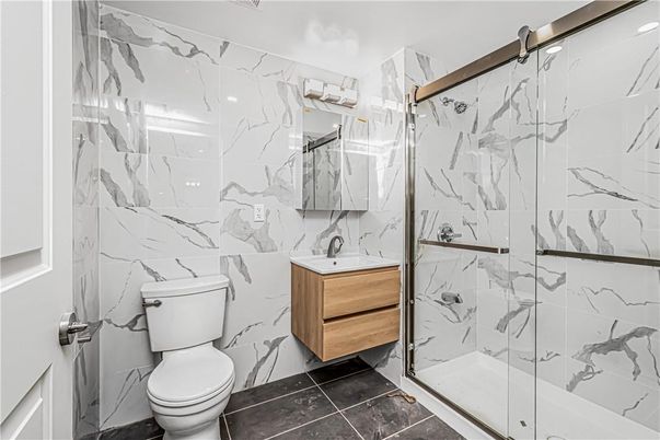 Bathroom, Glass Shower, Interior, Marble Walls