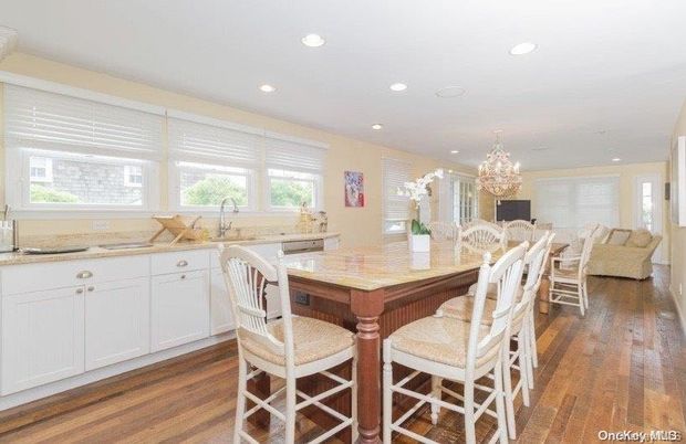 Chandelier, Dining room, Interior, Kitchen, Recessed Lighting, Wood Texture Flooring